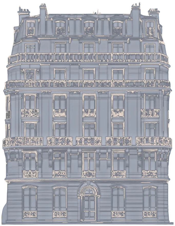 Illustration of a classic townhouse facade